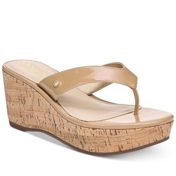 Circus Sam Edelman Raquel cork wedge platform heels sandals nude 10 M - Picture 12 of 12